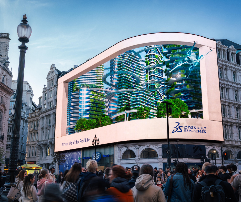 Dassault Systèmes virtual world OOH campaign in Piccadilly Circus