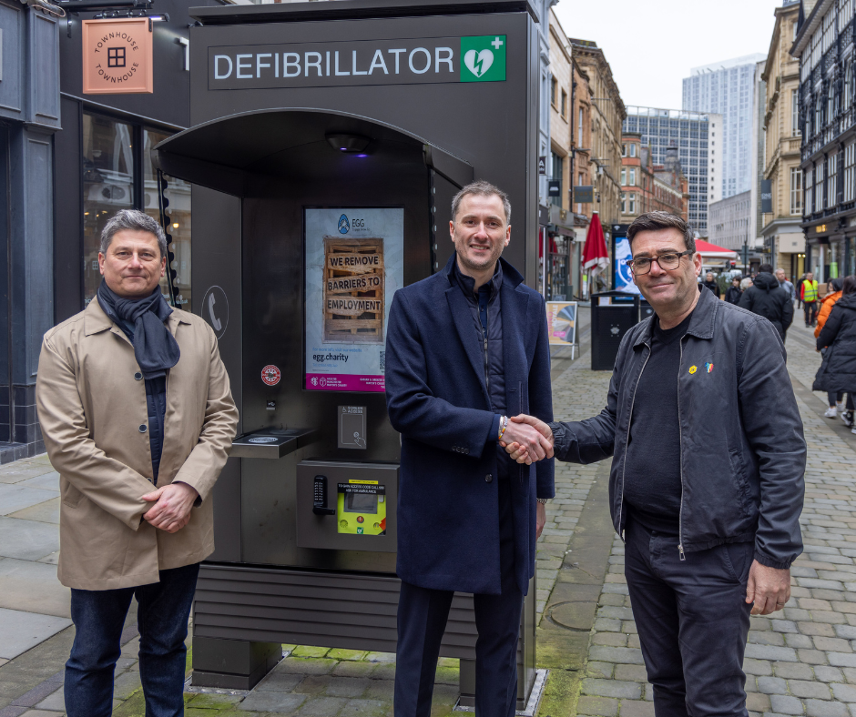 JCDecaux UK interview Mayor of Greater Manchester Andy Burnham on the importance of their defibrillators