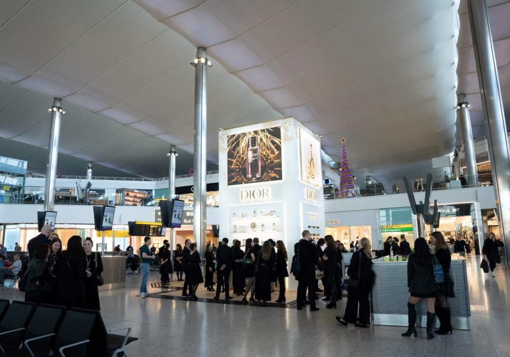 The Dior Ball of Dreams invites Heathrow passengers on a lavish journey